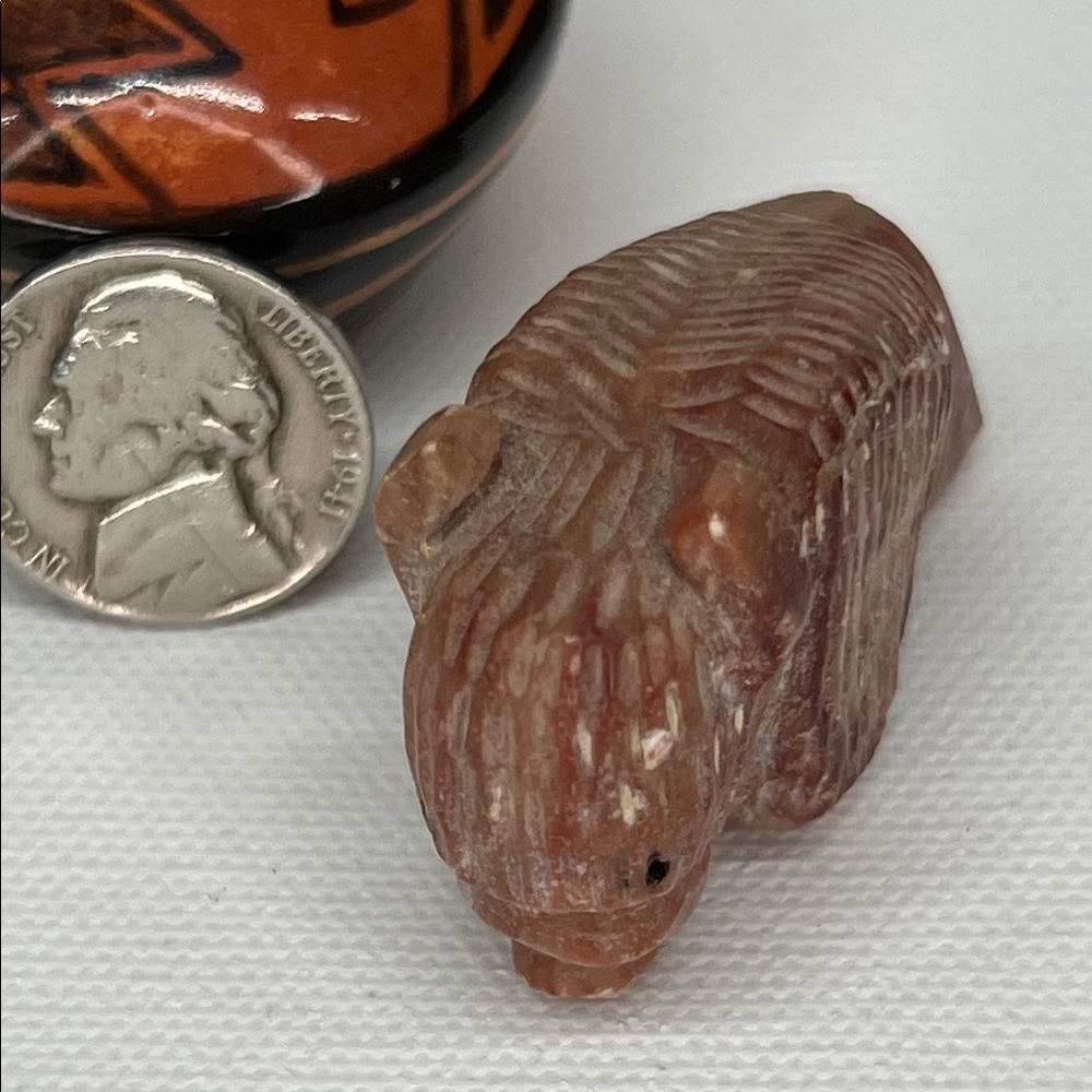 Handcrafted Stone Buffalo Figurine - Picture 4 of 5
